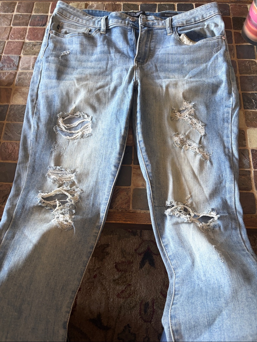 Judy Blue Light Blue Distressed Skinny Jeans